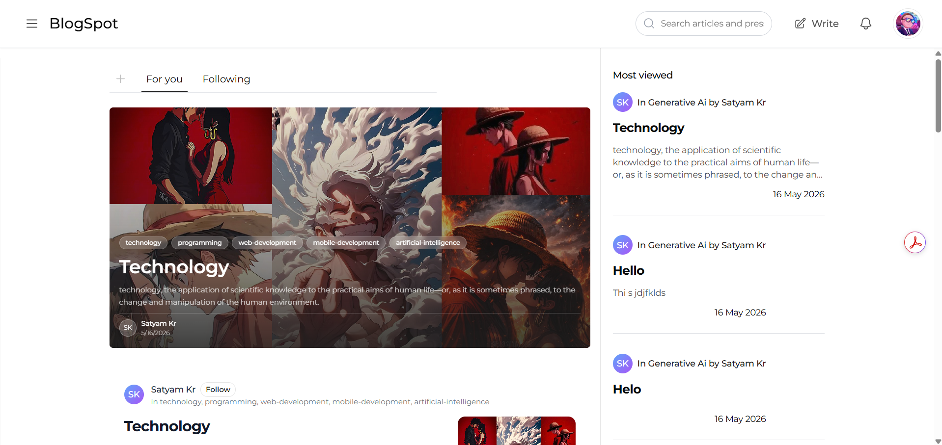 BlogSpot Project